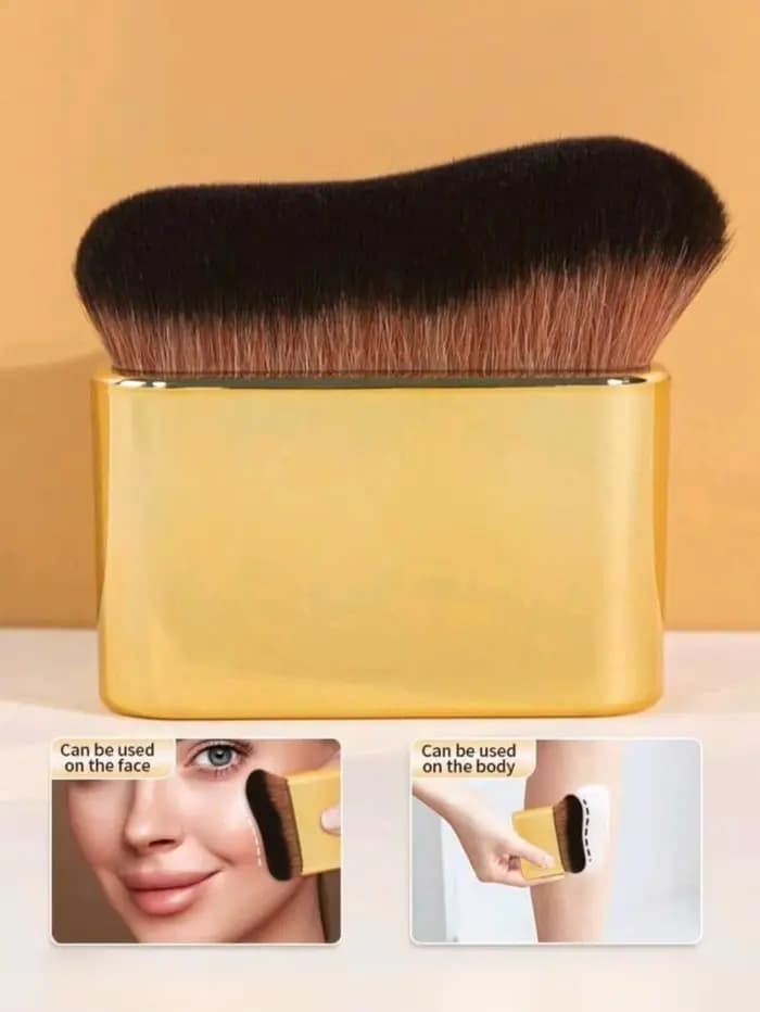 1 pinceau pour fond de teint, pinceau mixte de bronzage en or rose, fard à joues, ombre à paupières,
