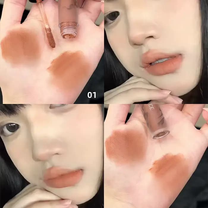 Punk Dark Brown Lip Mud Nude Matte Orange Brown Lip Gloss Raspberry Red Liquid Lipstick Waterproof N