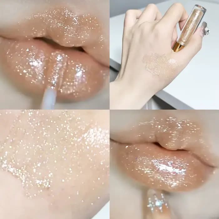 Brcorporelle à lèvres hydratant, dodu et étincelant, effet miroir à l'eau, huile cfand cflip pour le