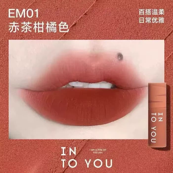 INTO YOU – Mini rouge à lèvres velours mat, 1g, Texture lisse, EM05 EM08, maquillage naturel, tasse 