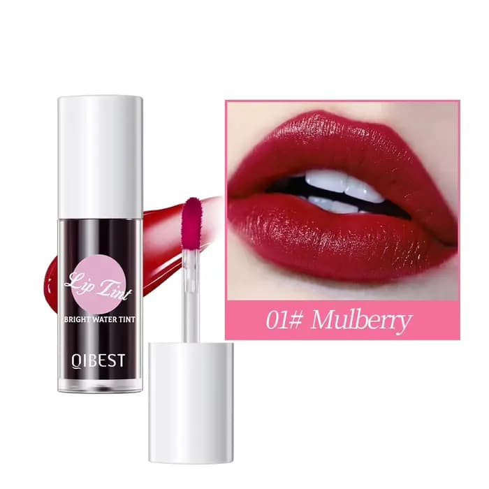 QIBEST Teinte à lèvres double usage effet naturel pour lèvres, yeux et joues, gloss longue tenue pou