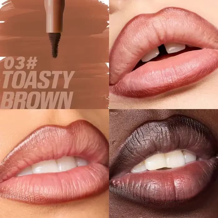 Crayon à lèvres velours brun nude mat, waterproof, anti-transfert, rouge cerise, pour le contour des