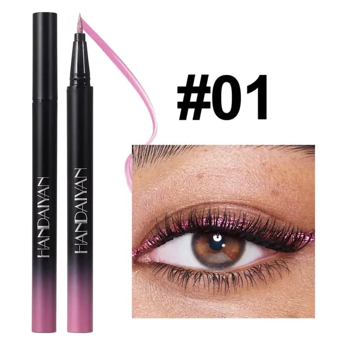 Stylo Eyeliner liquide métallique or violet, haute brillance, mise en évidence des yeux, étanche, sé