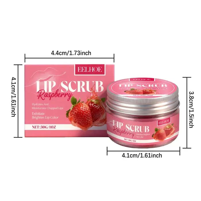 Gommage pour les lèvres aux fruits de framboise, vitamine E, soin nourrissant doux, lissant, éclairc