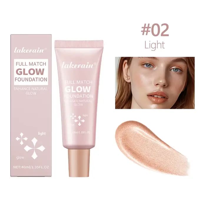 Illuminateur de fond de teint brillant, rehausseur de lueur naturel, hydratant, base légère, illumin