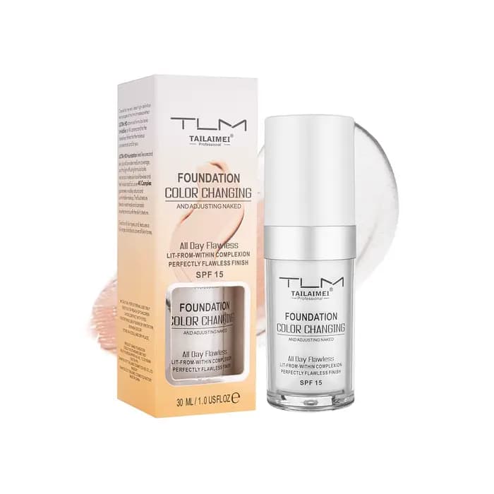 TLM – fond de teint liquide correcteur à couleur changeante, imperméable, naturel, éclaircissant, te