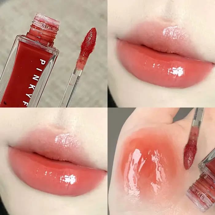 Pinkyfocus Glossy Lip Gloss Hydratant Imperméable Longue Tenue Sans Transfert Lèvres Repulpées Cadea