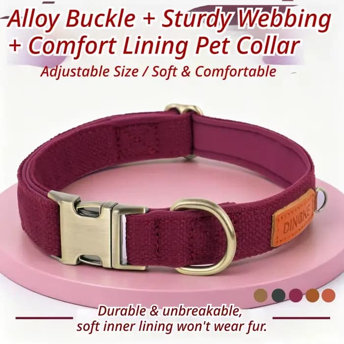 Collier pour animaux de compagnie rouge avec boucle en alliage, doublure confortable en matériau de 
