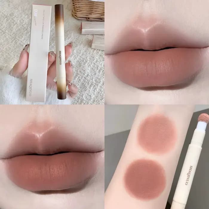 SHAQINUO velours doux glaçure à lèvres mat rouge à lèvres crème moelleux brosse tête longue durée bl