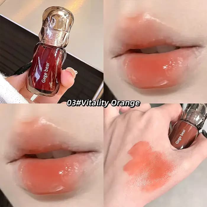 Gege Bear Crystal Gloss Lip Tint — Formule hydratante pour les lèvres avec un brillant miroir, des c