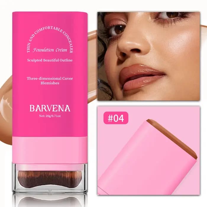 BARVENA gomme fond de teint bâton hydratant haute correcteur Base maquillage brosse intégrée effet d