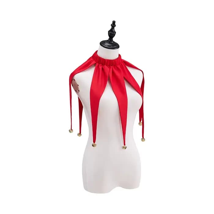 Clown col rouge Halloween bouffon Performance Costume collier accessoires conte de fées cirque collier avec cloches
