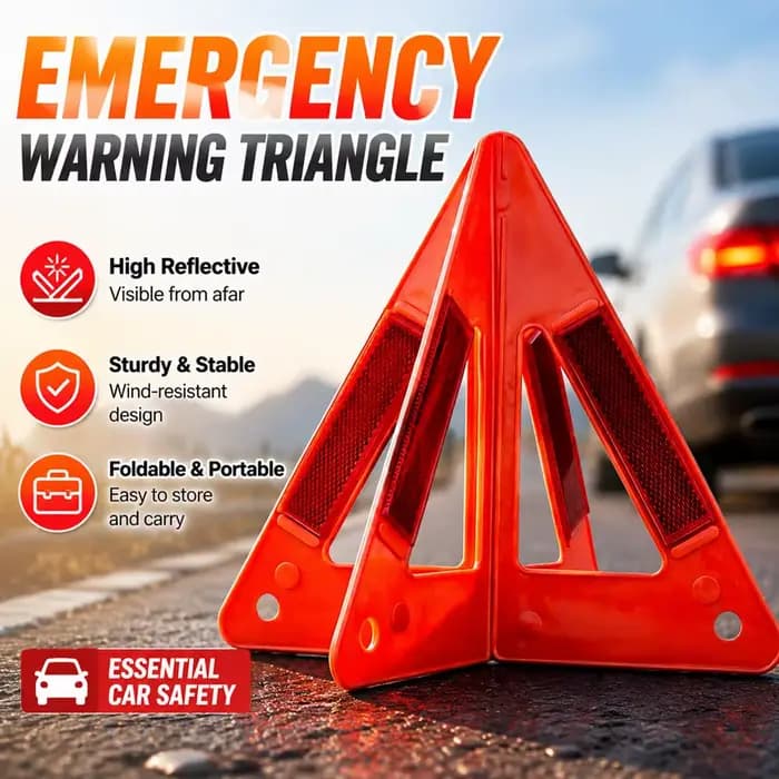 Triangle de signalisation d'urgence pour voiture, rouge, réfléchissant, pour la sécurité routière, trépied portable pliable, panneau de signalisation d'arrêt, réflecteur