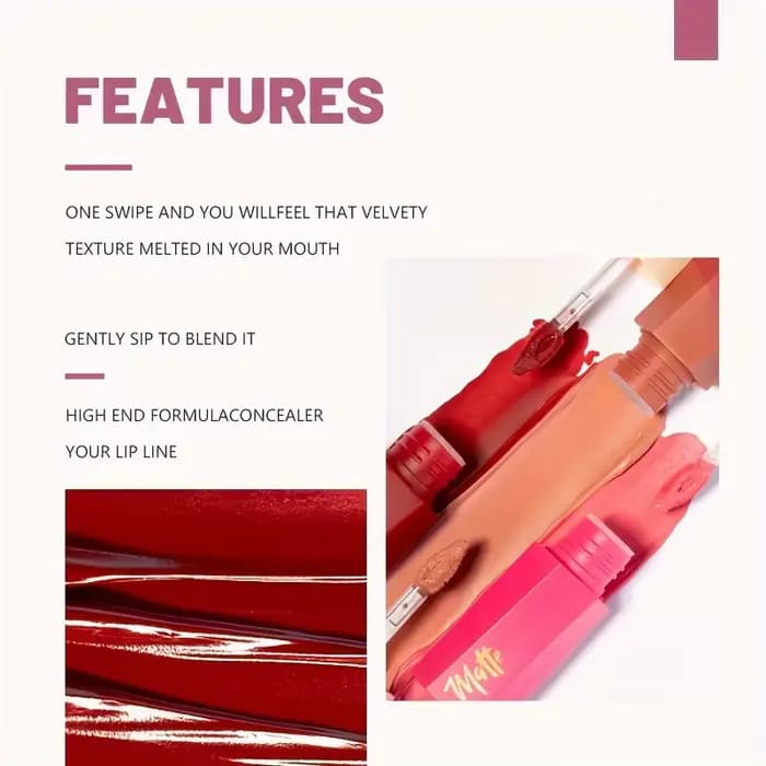 Rouge à lèvres liquide mat velours imperméable longue durée de luxe-hydratant