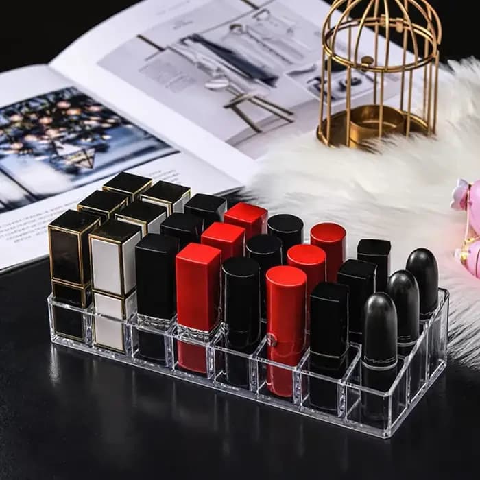 Support de rouge à lèvres transparent à 12 grilles