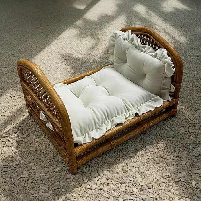 Lit de bébé, accessoires de photographie pour nouveau-né, lit fait à la main, Vintage, canapé en bois, berceau, arrière-plan de Photo, accessoires de pose pour Studio Photo