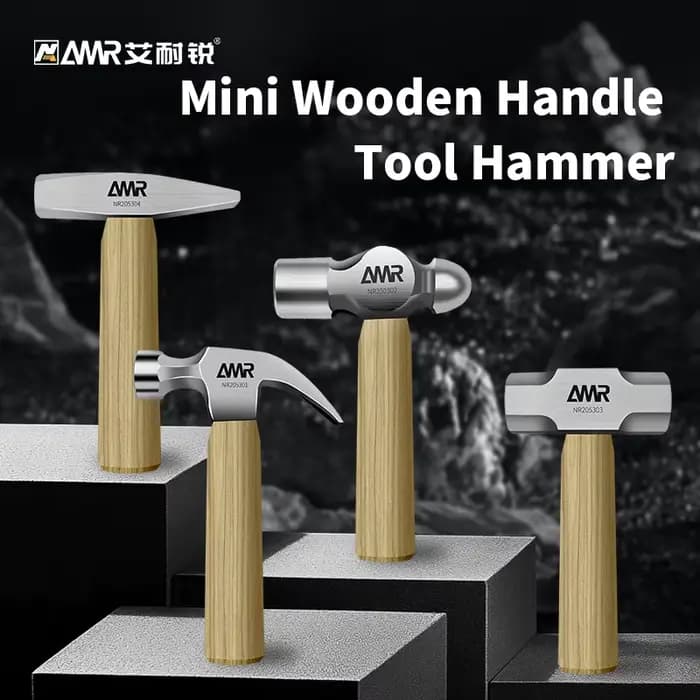 AMR – marteau à griffes avec manche en bois et tête de marteau en acier à haute teneur en carbone, petit marteau de 8 OZ, Mini marteau pour maison et bricolage