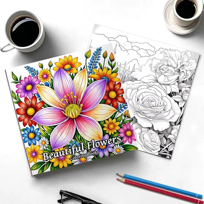 Livre de coloriage artistique pour adultes, motifs floraux relaxants, dessin de graffitis, soulagement du stress, temps libre, parfait pour un cadeau d'anniversaire