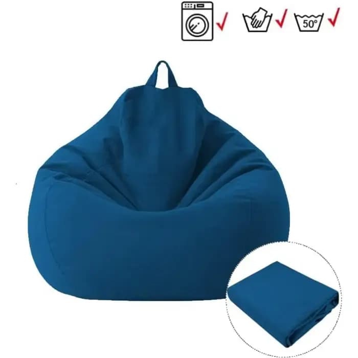 Grande housse de canapé paresseux en lin, siège inclinable, coussin de pouf, 100x120 Cm, sans remplissage, accessoire de meubles de maison confortable