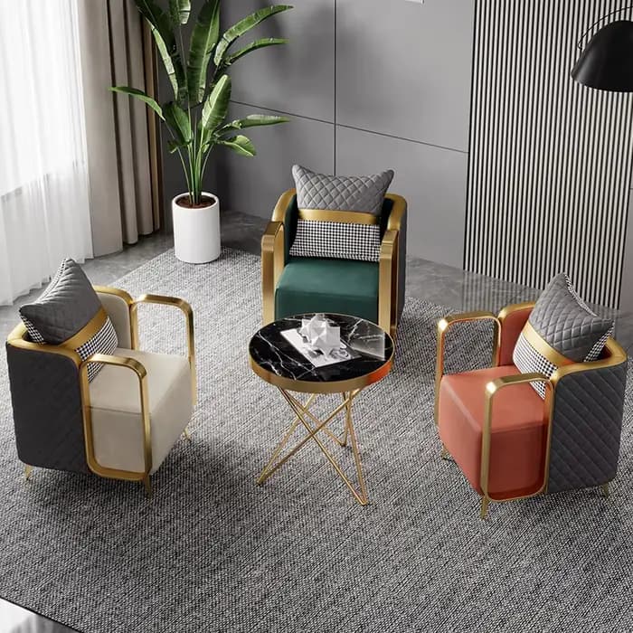 Chaise d'appoint moderne noire et grise avec rembourrage en lin pour le salon, personnalisable