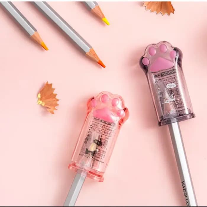 Taille-crayon Kawaii en forme de patte de chat, mignon, portable, cadeau de papeterie scolaire pour enfants