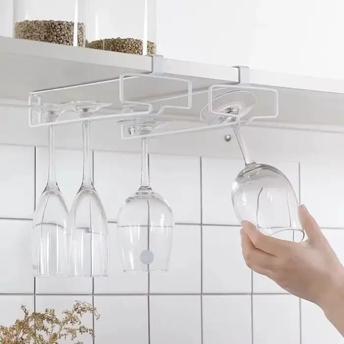 Support à vin pour verres à vin rouge - Étagère de rangement suspendue sans perçage avec égouttoir inversé pour la maison et la cuisine