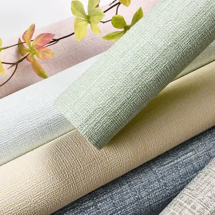 Papier peint autocollant 3D en PVC épaissi, couleur unie, imperméable, pour rénovation murale, 50 cm x 2,8 m/10 m, aspect lin