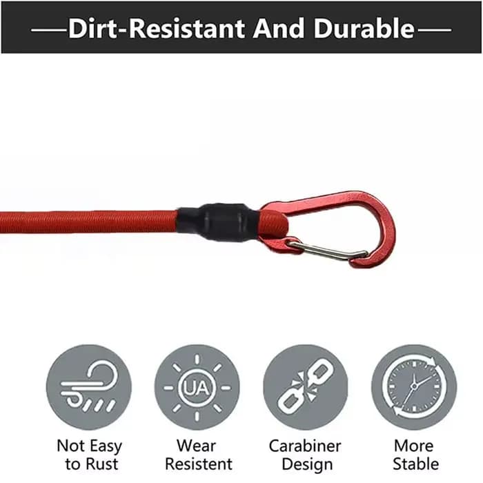 Crochet de corde élastique rouge, petit outil d'extérieur, 7 Types, boucle de corde de tente légère, corde de Camping, sangle de bagage