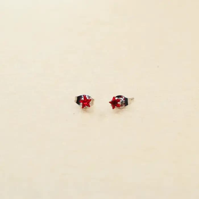 Mini boucles d'oreilles à clous en acier inoxydable, couleur étoiles rouges, 4mm, nouveaux bijoux en cristal avec Anti-allergie