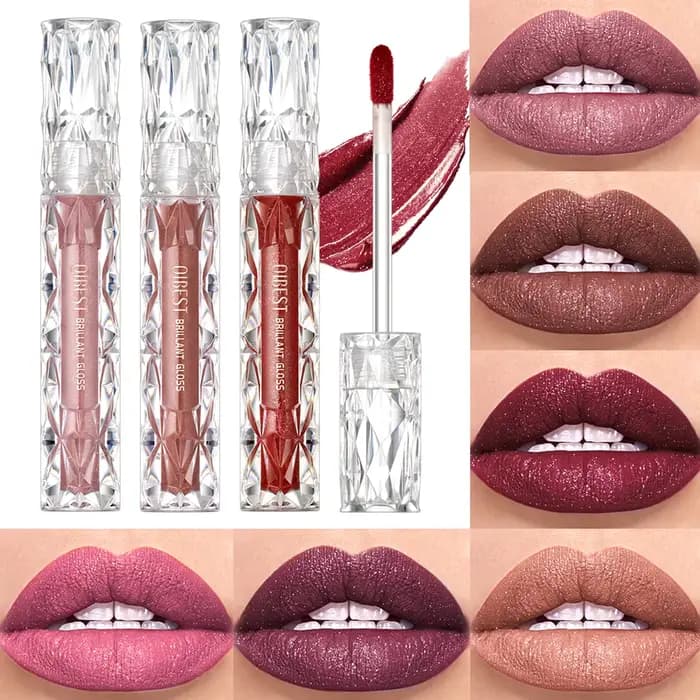 Rouge à lèvres liquide à paillettes violettes Beauty