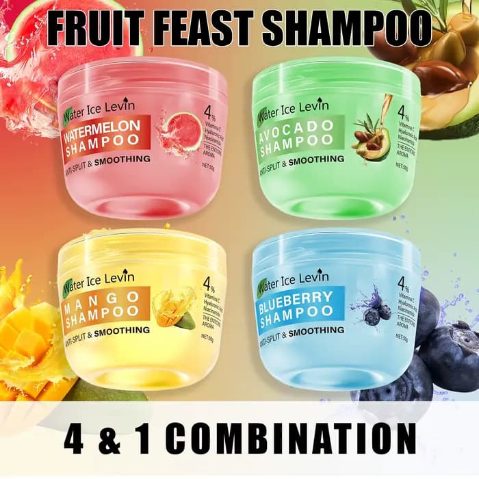 Pack Shampoing Fruits Tropicaux - Hydratation Profonde, Réparation Cheveux Secs Abîmés - Soin Capillaire Spécial Saison Automne Hiver