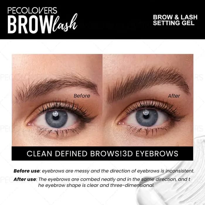 1 gel à sourcils avec brosse - Formule douce, léger et non collant, fixation forte, résistant à l'eau, adapté à tous les types de peau