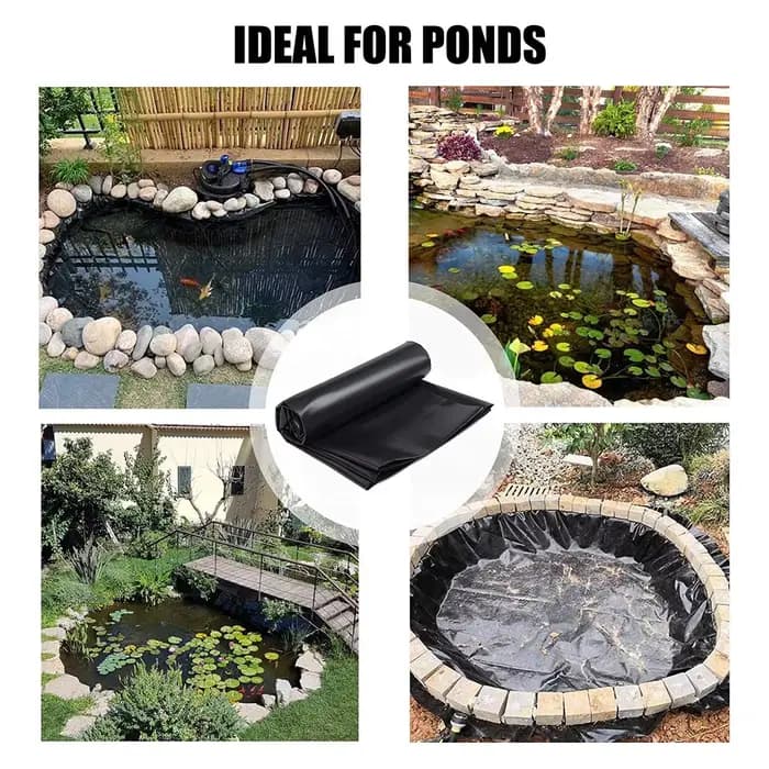 Revêtement d'étang PE noir, doublure d'étang noir, pour cascade, étangs à poissons, fontaine de jardin