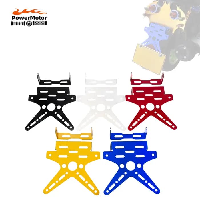 Cadre de plaque de planificateur arrière de moto, scooter Hurbike, support de plaque d'immatriculation, alliage d'aluminium, plaque d'immatriculation couvertes