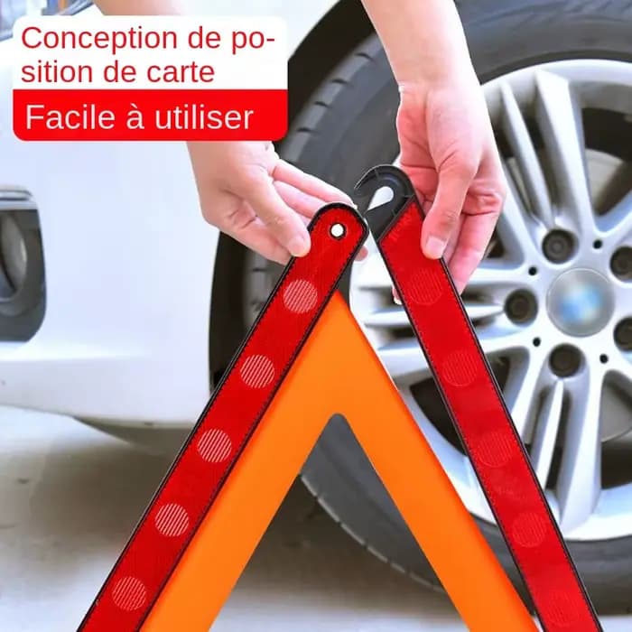 Triangle d'iode pour installation d'urgence de voiture, coulée rouge, danger pour la sécurité routière, trépied de voiture portable, réflecteur de panneau d'arrêt pliable
