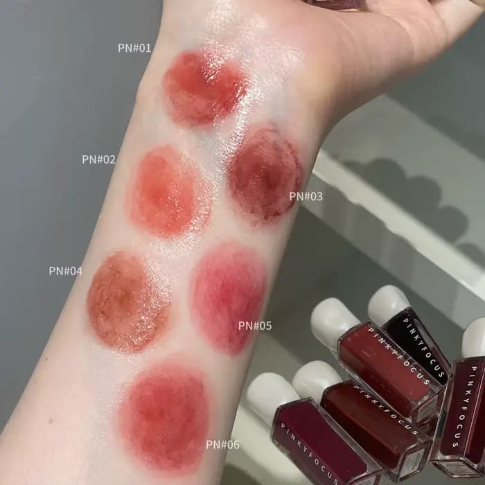 Pinkyfocus Glossy Lip Gloss Hydratant Imperméable Longue Tenue Sans Transfert Lèvres Repulpées Cadeau de Fêtes