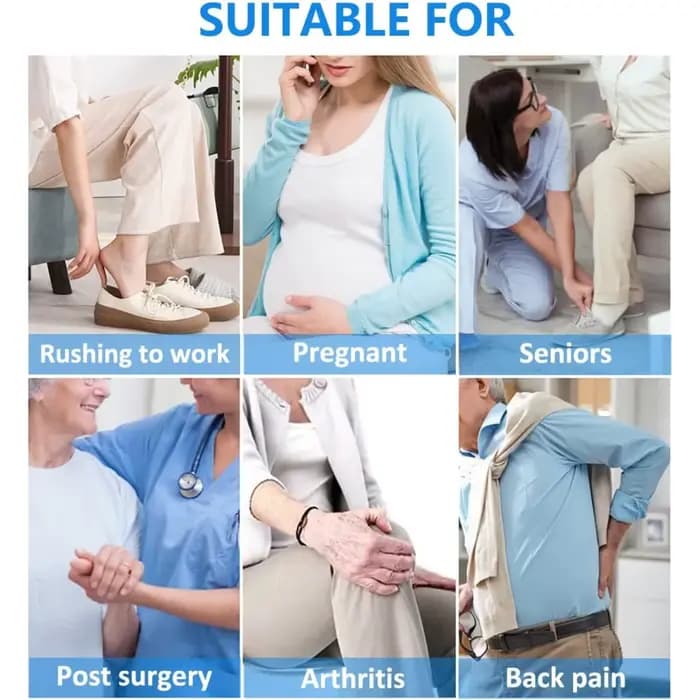 Ensemble de soins post-chirurgicaux 2 pièces, kit d'assistance pour personnes âgées, comprend un aide-chaussette et un chausse-pied