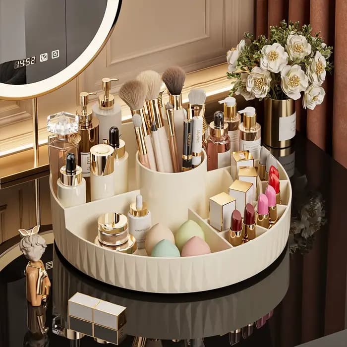 Boîte de rangement cosmétique rotative