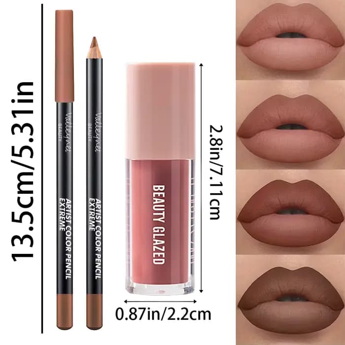 Maquillage pour les lèvres Texture velours 2 pièces/ensemble
