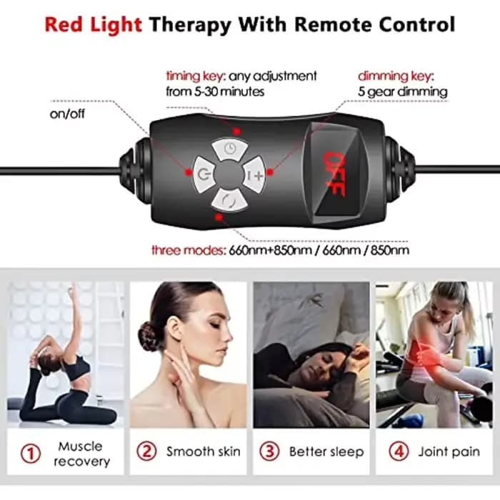 Thérapie par la lumière rouge thérapie par la lumière infrarouge pour le soulagement complet de la douleur du corps physiothérapie soins de la peau beauté santé 660nm 850nm