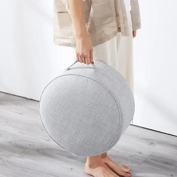 Coussin de méditation en lin, Tatami rond, éponge épaisse amovible, coussin de siège de sol, Futon de Style japonais, décoration de maison