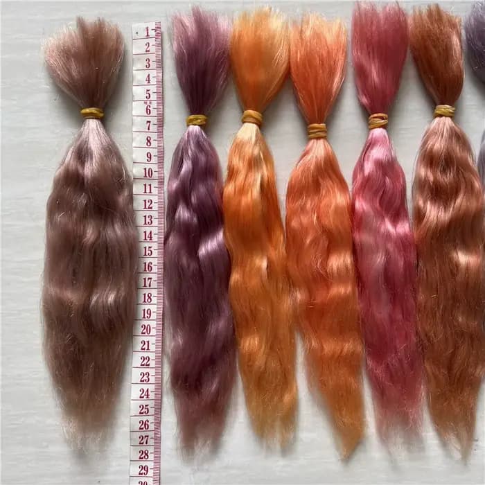 Nouveau rouge violet rose marron couleurs Reborn poupée Pure Mohair raciné à la main de qualité supérieure Mohair perruques pour BJD SD 1/12 poupées accessoire de cheveux