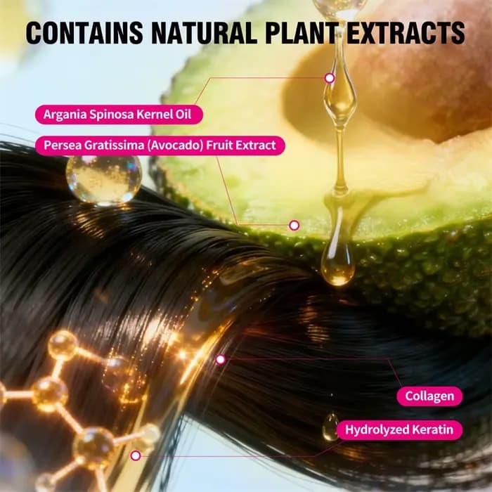 Crème lissante pour cheveux à la kératine avec peigne 100ml Répare les cheveux abîmés et crépus, adoucit, lisse, donne brillance, lissage profond, hydratation intense