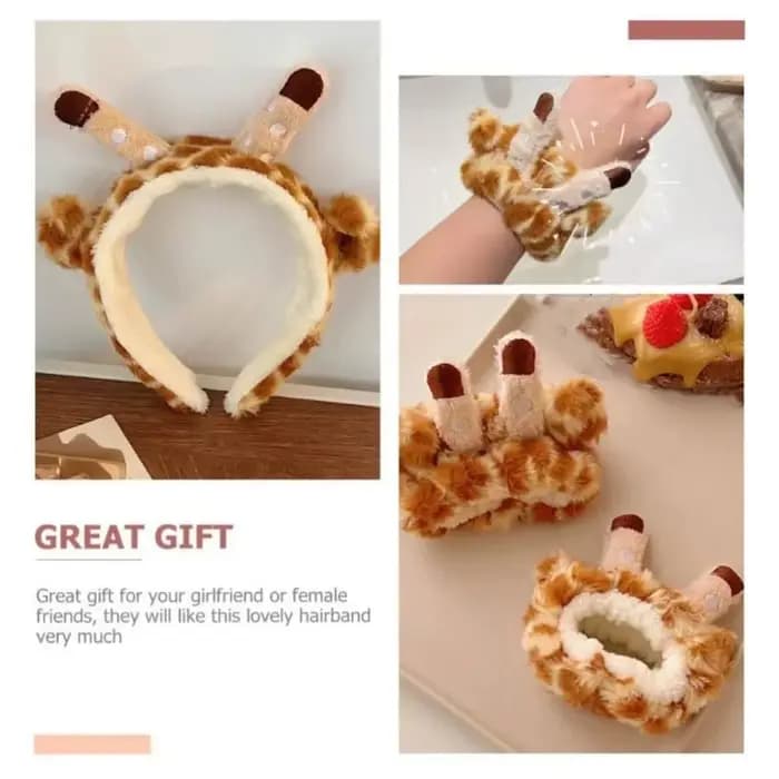 Bandes de Sauna artificiel astiques et Absorbantes en Forme de Girafe pour le Lavage du Visage, Accessoire de Soins de la Peau, pour le Maquillage