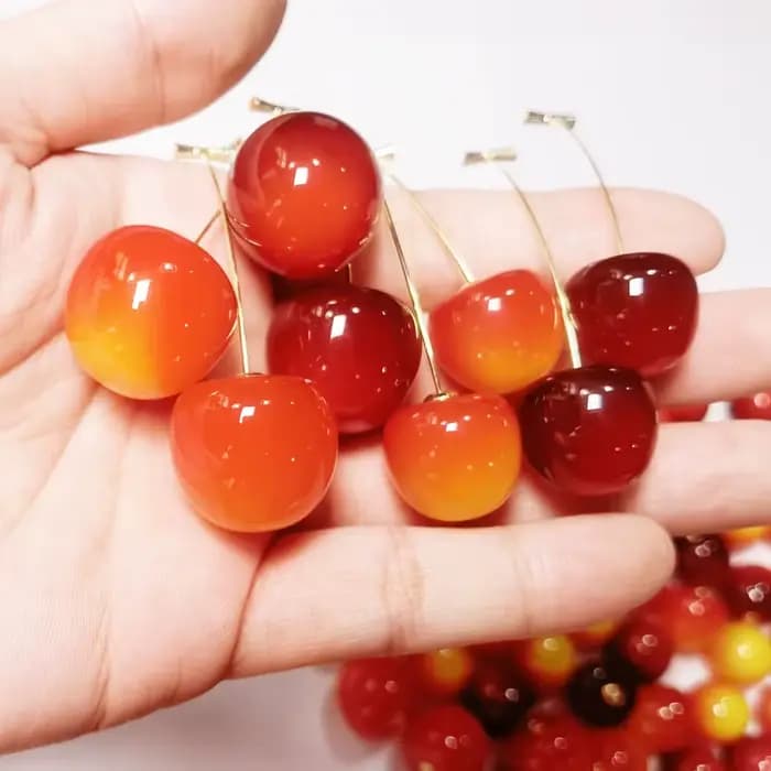 Y2K-Boucles d'Oreilles Mignonnes, Petites, Fraîches, Douces, Belles, Cerises, Pendentif Fruit, Rouge, Aucune, Breloque, Bijoux, Cadeaux, ix