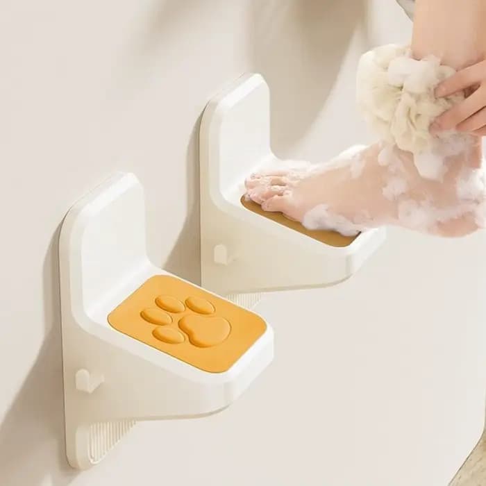 Repose-pieds de douche sans perçage avec crochets, idéal pour le rasage des jambes, pour salle de bain, toilettes, baignoire, spa, maison, salle de sport, piscine