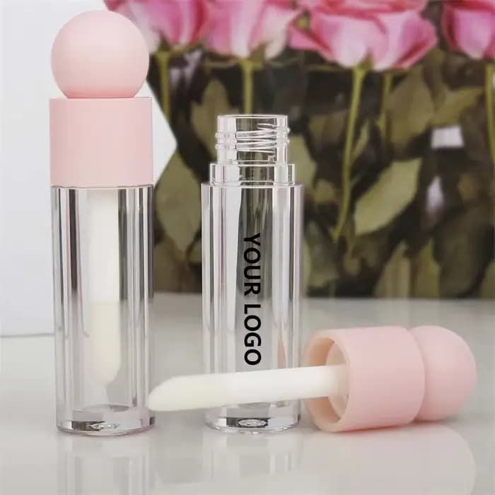 【Personnalisation du logo】 50 pièces 5 ml tube de brillant à lèvres transparent tête ronde