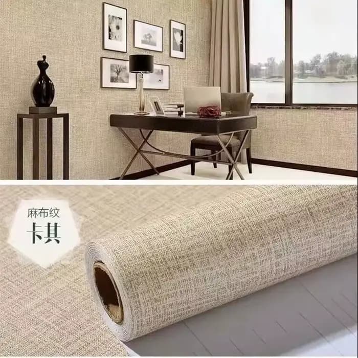 Papier peint auto-adhésif en lin PVC, pour armoires de cuisine, chambre à coucher, mur de salon, papier de Contact solide et étanche, décor de salle