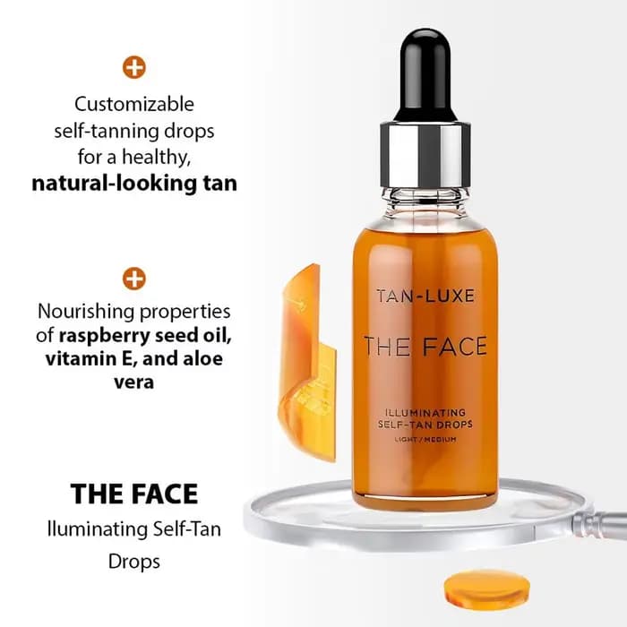 LUXE Les Gouttes Autobronzantes Illuminatrices pour le Visage 10ml – Sérum Bronzant Naturel Rapide