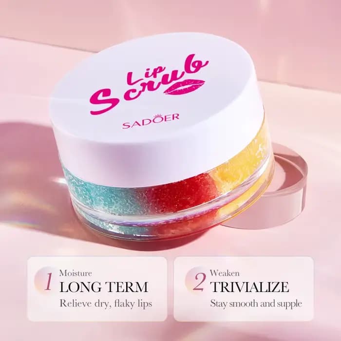 SADOER 3 couleurs gommage à lèvres crème hydratante